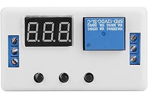VIKYE Relé temporizador, pantalla LED de 12 V Módulo de interruptor de control de automatización de relé temporizador ajustable 12 V