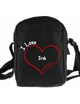 Umhängetasche Modern I Love Irak schwarz