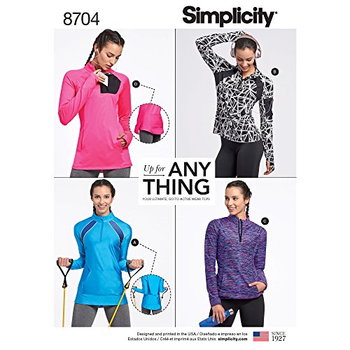 Simplicity US8704A Creative Patterns - Sudadera deportiva con estampado de punto