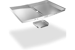CAPTAINGRILL Fettschale mit Auffangwanne – verstellbare Abtropfpfanne für Gasgrill-Modelle von Dyna Glo, Nexgrill, Expert Grill, Kenmore, BHG und mehr – Edelstahl-Grill-Ersatzteile (Breite 61 cm - 76,2 cm)