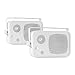 Price comparison product image Auna CB105 Passive 2-Way Speakers Pair Ideal for a Hidden Placement for Dynamic Music Playback (20W Max., Mounting Bracket Included, Durable ABS Housing with Metal Guard) White