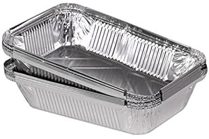 LIMPEXT 40 Alu-Schalen mit alu-kaschierten Karton-Deckeln 840ml, Alu eckig 0,8 l, 218 x 155 x 38 mm Menüschalen - Backformen / Leberkässchalen / Lasagne-Schalen / Lunch-Boxen / Grillschale Größe 2 / Grill-Zubehör / Abtropfschale / kompatibel für verschiedenen Weber Grills: Weber Q-120, Q-1000, Q-1400, Q-3000, Spirit E-320, S-320, GBS, E-330