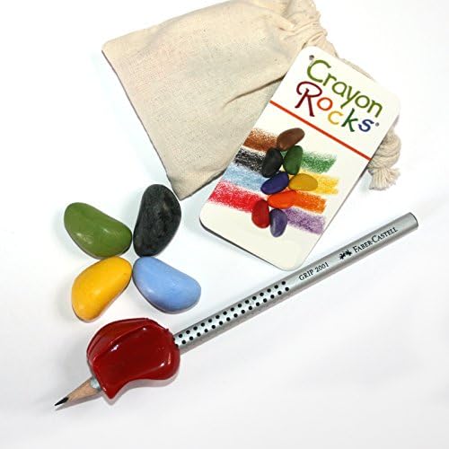 Childrens pencil grip support pack: Crayon Rocks®, Cross Guard Ultra pencil grip, Faber-Castell GRIP 2001 pencil. Handwriting help for dyspraxia, dysgraphia, dyslexia and fine motor skills development