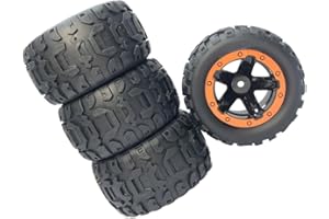 Hellery Upgrade RC-Autoreifen 1/16 1/12 1/14 Montagemodell für 124019 für HBX 16889 124018, orange schwarz