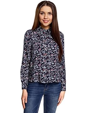 oodji Ultra Damen Viskose-Schluppenbluse