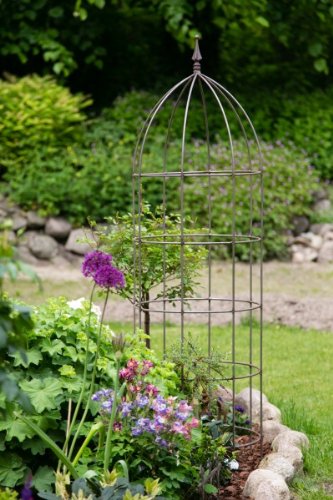 Blumenhilfe Ø 45cm Rankhilfe Obelisk Rost Höhe: 150 cm Rankgitter - 6