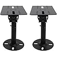 Luocute Adjustable Sturdy Iron Speaker Stand with 88Lbs Load Bearing, Rotatable Design for Bookshelf Surround Sound Speakers, Speaker Wall Ceiling Mount Stand for Home Theater Studio