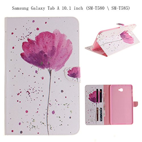 Samsung Tab A6 10.1 Hülle, Z-Newell Cute Colorful Design Flip Tasche und Magnetverschluß Etui Flip Case PU Schutz Leder Abdeckung Stand Schutzhülle für Samsung Galaxy Tab A 10.1 2016 (SM-T580 SM-T585), Stylus enthalten (Design 10)