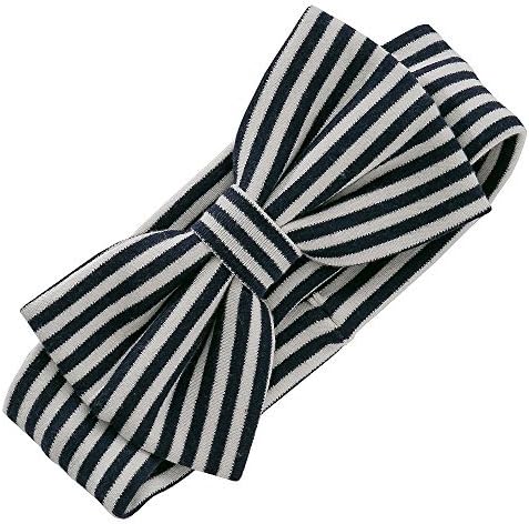 Babiesnature Organic Cotton Striped Hair Hoops Soft Headbands With Bows Baby Girl Navy