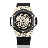 Herrenuhren,Herrenuhren Mode Herrenuhren Nachtlicht Automatische Mechanische Uhren Rose Gold Shell Black Ring Black Skin