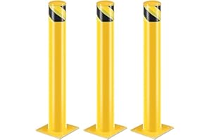 FRUYYZL Paletto del dissuasore, 107 cm Barriera Parcheggio per Parcheggio, Pilona Giallo Cepos Parcheggio per Pianificazione stradale (Φ11.4cm, 3pcs)