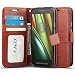 Produktbild Moto E3 Hülle, J&D [Handytasche mit Standfuß] [Slim Fit] Robust Stoßfest Aufklappbar Tasche Hülle für Motorola Moto E3 - Braun