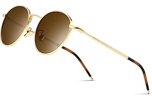 SUNGAIT Round Vintage Polarized Sunglasses Classic Retro Metal Frame Sunglasses Circular for Women Men