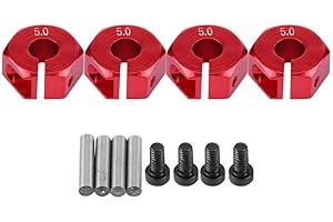 Dilwe Rad-Sechskant-Adapter, 12mm Universal-Rad-Sechskant-Adapter für HSP 1/10 RC Auto(5 mm / 0,197 Zoll- Rot)