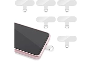 RYMAUP® 6 Stück Handy-Tether-Lasche, universelles Handy-Lanyard-Patch ohne Klebstoff, Lanyard-Ersatzteil für Handy-Gurt, Hüllen-Lanyard mit Metallring, kompatibles Handy-Pad