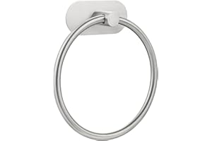 MARKCCO Anneau Porte-Serviettes Autocollant pour Salle de Bain et Cuisine - avec adhésif Puissant - sans perçage - en Acier Inoxydable - Organiseur Moderne - Nickel brossé