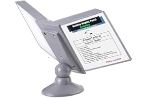 TUKA-i-AKUT Kit Pupitre Présentoir de Table, Réglable et Rotatif, 20 Panneaux d'Affichage A4 Pochettes de Vision, Présentation et Consultation Documents. Système de Panneau, Gris TKD8221 Grey