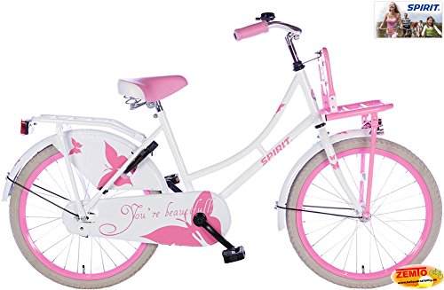 Preisvergleich Produktbild Spirit Mädchenrad Omafiets Weiß-Rosa 22 Zoll