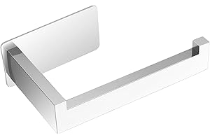 YUET Porta Carta Igienica Acciaio Inox 304, Portarotolo Carta Igienica Adesivo, Antiruggine, Senza Foratura per Bagno, Toilette Argento
