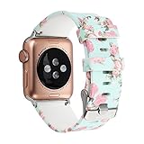 Gimartuk Silikon Band für Apple Armbanduhr 42 mm 38 mm, iWatch Sport Soft Silikon Ersatz Armbänder Tragegurt für Apple Watch Serie 3 Serie 2 Serie 1 klein groß, Damen, WF-415, a, 38mm Small