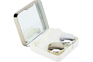 SEMME Contact Lens Case, Contact Lens Holder Eye Care Soak Storage Lenses Container Case Mirror Box Travel Kit(Gold)