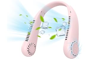 GALER Neck Fan, Portable Bladeless Hands-Free Fan with 3 Speeds & 360° Airflow, USB Rechargeable Personal Cooler Fan for Travel, Indoor & Outdoor Use, for Men, Women & Kids (Pink)