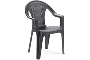 IPAE Sunny Days Chaise de Jardin Ischiae, Plastique, Noir