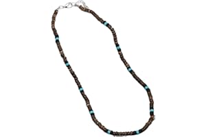 Textiles 4 Home Men’s Beaded Surfer Necklace Wooden and Various Stone Beads African Bead Beach Necklace