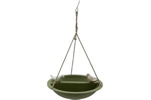 Point-Virgule Bain d'oiseaux, mangeoire Exterieur pour Oiseaux en Fibre de Bambou Vert