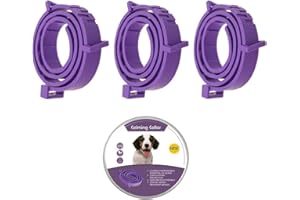 ALQFFHL Beruhigungshalsband für Hunde und Katzen, Anti-Angst-Halsband mit Einstellbarer Größe, natürliches, sicheres, wasserdichtes Beruhigungsmittel für Katzen und Hunde, 3er-Pack (Groß)