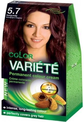 PERMANENT HAIR COLOUR CREAM HAIR DYE COVER YOUR GREY HAIR COLOUR 5.7 (BURGUNDY)