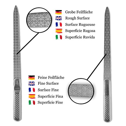 K-Pro Nagelfeile aus Edelstahl – Grobe und Feine Körnung – Edelstahlfeile zum Fingernägel feilen - 4