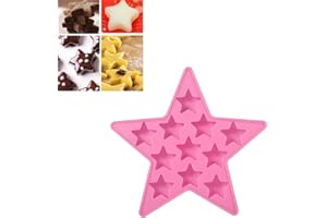 HUNDREDWEAT Eiswürfelform Silikonform Sternförmige Silikonform Schöne Eiswürfelform Sterne Silikon Kreativität Verwendet für Eiswürfel, Pudding, Kekskuchen, Mousse Gelee, Fertiggerichte, Schokolade (Rosa)