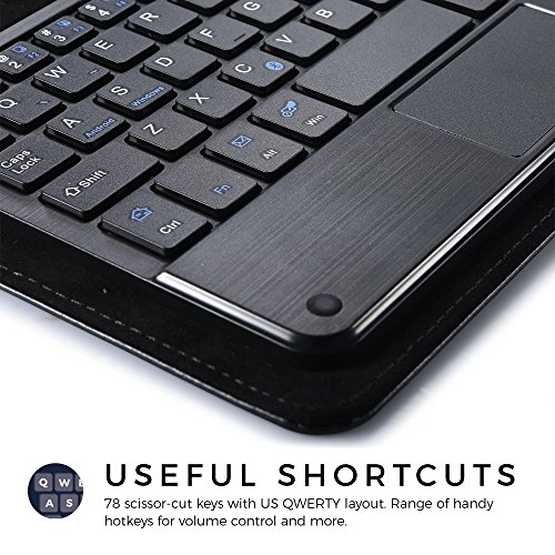 Universelle 7“ – 8“ Tablet Tastaturhülle, COOPER TOUCHPAD EXECUTIVE abnehmbare QWERTY Bluetooth Funktastatur Tragetasche Tabletschutz Folio mit Standfunktion für 7“ – 8“ Tablet (Blau, HQ-Kunstleder) - 4