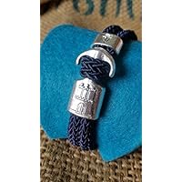 HAMBURGarmband marine blau - versilbert
