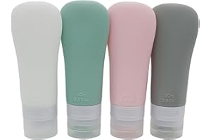 EUZUXU 4 Stück Silikon Reiseflaschen 80ml, Reisegröße Behälter, Reisebehälter für Flüssigkeiten, Kosmetik und Shampoo, Travel Bottles, Reisegröße