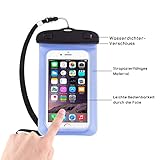 TheSmartGuard Wasserdichte Handyhülle , Hülle, Tasche, Staubdichte Schutzhülle für iPhone 7 (Plus) / 6 & 6s (Plus) / 5s / SE / 5, Galaxy S7 / S7 Edge / S6 und viele weitere Modelle bis zu 6 Zoll in blau - 