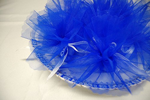 50 Stück Tüllkreise rund, royalblau, D: 24 cm, 100% Polyester, Hochzeit Taufe Gastgeschenk Bonboniere - 2