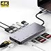 Produktbild Honmax USB C Hub 11 in 1 USB Type C Adapter, 2*USB 3.0, 4K HDMI, 2*USB-C, 3*USB 2.0, 3*SD/Micro-Kartenleser, für MacBook Pro 2015/2016/2017, Samsung Galaxy S8, Huawei und Mehr Type-C Geräte