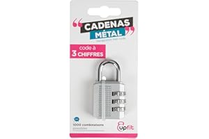 upfit - Cadenas, Cadenas Code Combinaison à 3 Chiffres en métal Plus de 1000 Combinaisons possibles Assure la sécurité du casier Rangement des Affaires Facile Utiliser et Transporter Gris