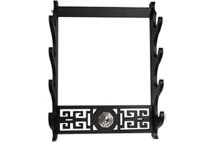 GOONSDS Support Mural Épée Holder Samurai Display Hanger pour Katana Wakizashi 4Tier,Bagua 4 Tier