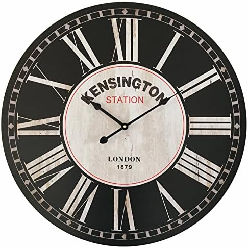 Large wall clock shabby chic vintage french antique style. Kensington Station 58cm