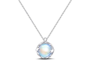 Weviway Multiple Birthstone Pendant Necklace, Silver Handmade Circle Gemstone Jewellery, Valentine's Day Gift for Women