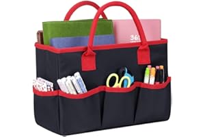 TOPOQ Craft Supplies Tote Bag Storage Caddy Organizer For Artist Kindergarten School Teacher Stationery Art Supplies Carrying Case For Drawing Book Notebook Paint Brushes