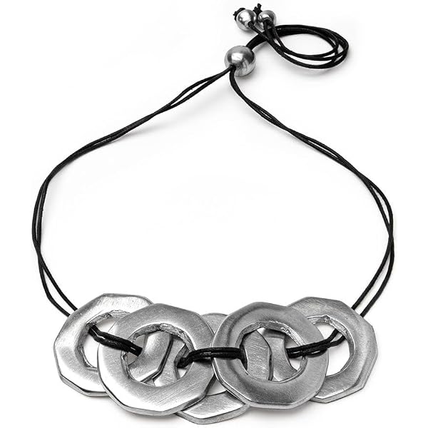 Vestopazzo Collana A Filo Con Quadrati In Alluminio 100% Riciclato – Lunghezza Regolabile – Nickel Tested – AL02200 – Unica E Sostenibile