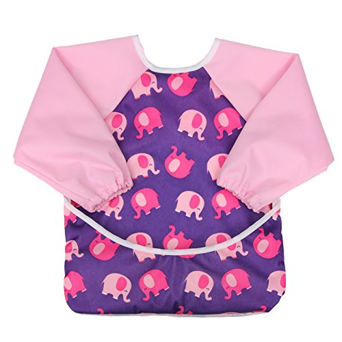 aviloo - Ärmel-Lätzchen für Babys - 100% wasserdicht und abwischbar - extra lang - mit Auffang-Tasche und Klettverschluss …