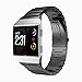 Produktbild kingko Solid Edelstahl Zubehör Uhrenarmband Metallband für Fitbit Ionic Elegantes Edelstahl-Metallgurtband (Schwarz)