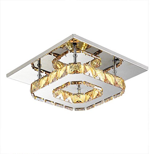 Preisvergleich Produktbild Kristall Deckenlampe Kronleuchter Lichter, AOKARLIA Gang Beleuchtung, Luxus LED Flur Pendelleuchte - 12W , AMBER