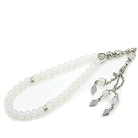 Gebetskette Tesbih Tasbih Tespih Misbaha Subha 33, 22cm, Muslimisches Islamic Rosenkranz Prayer Anbetungszubehör Halbedelstei