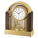 Seiko Melody Kaminuhr mit Marmorstein-Gehäuse mit Swarovski-Kristallen, silberfarben, 17 x 32,5 x 30,3 cm